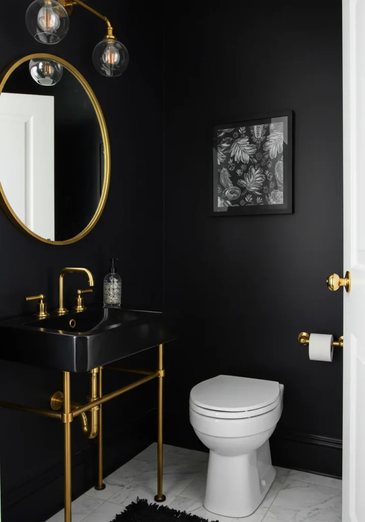 17 Stunning Black Powder Room Ideas for Small Spaces