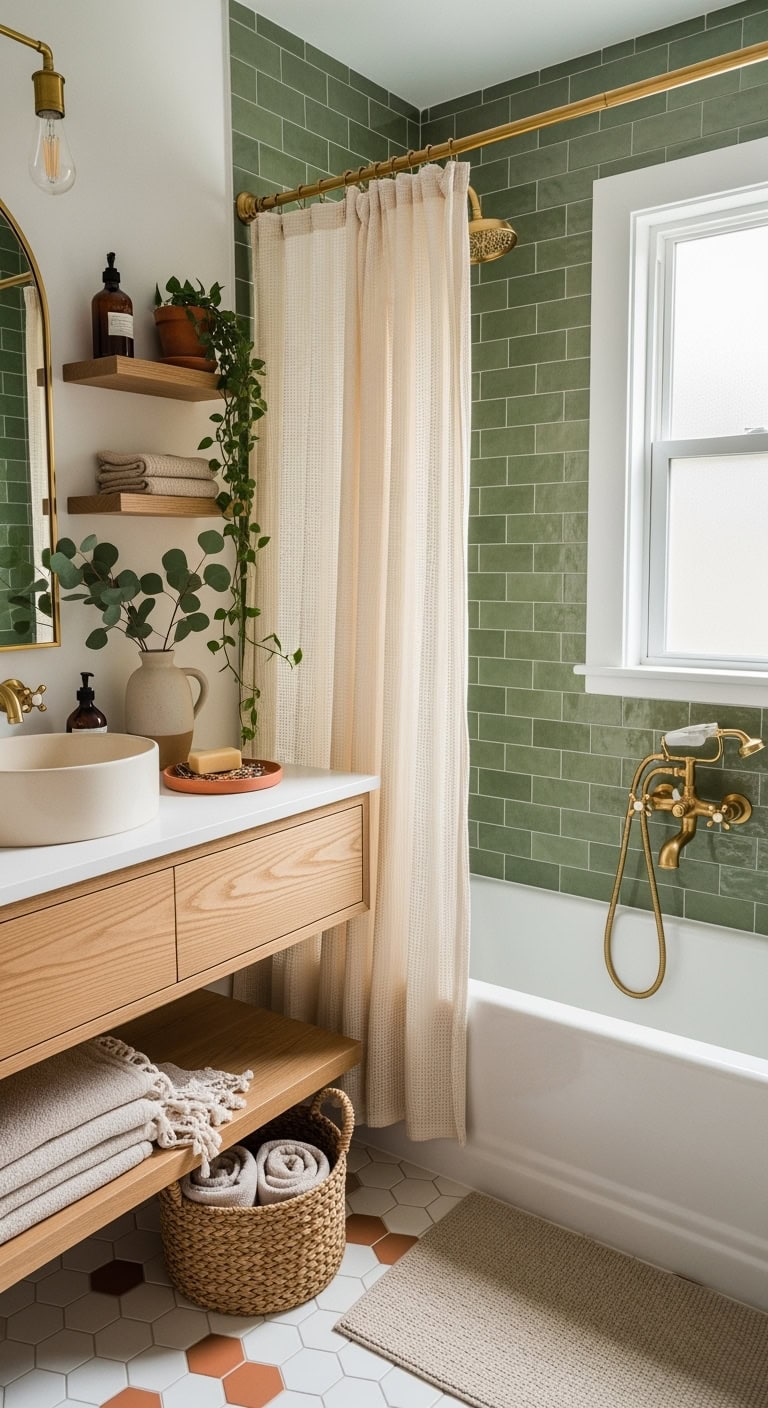 23 Gorgeous Green Subway Tile Bathrooms