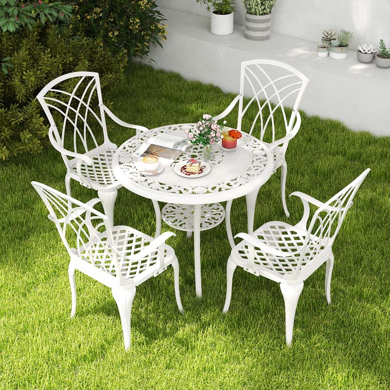 5Pcs Cast Aluminum Outdoor Dining Set Sale, Price & Reviews - Eletriclife