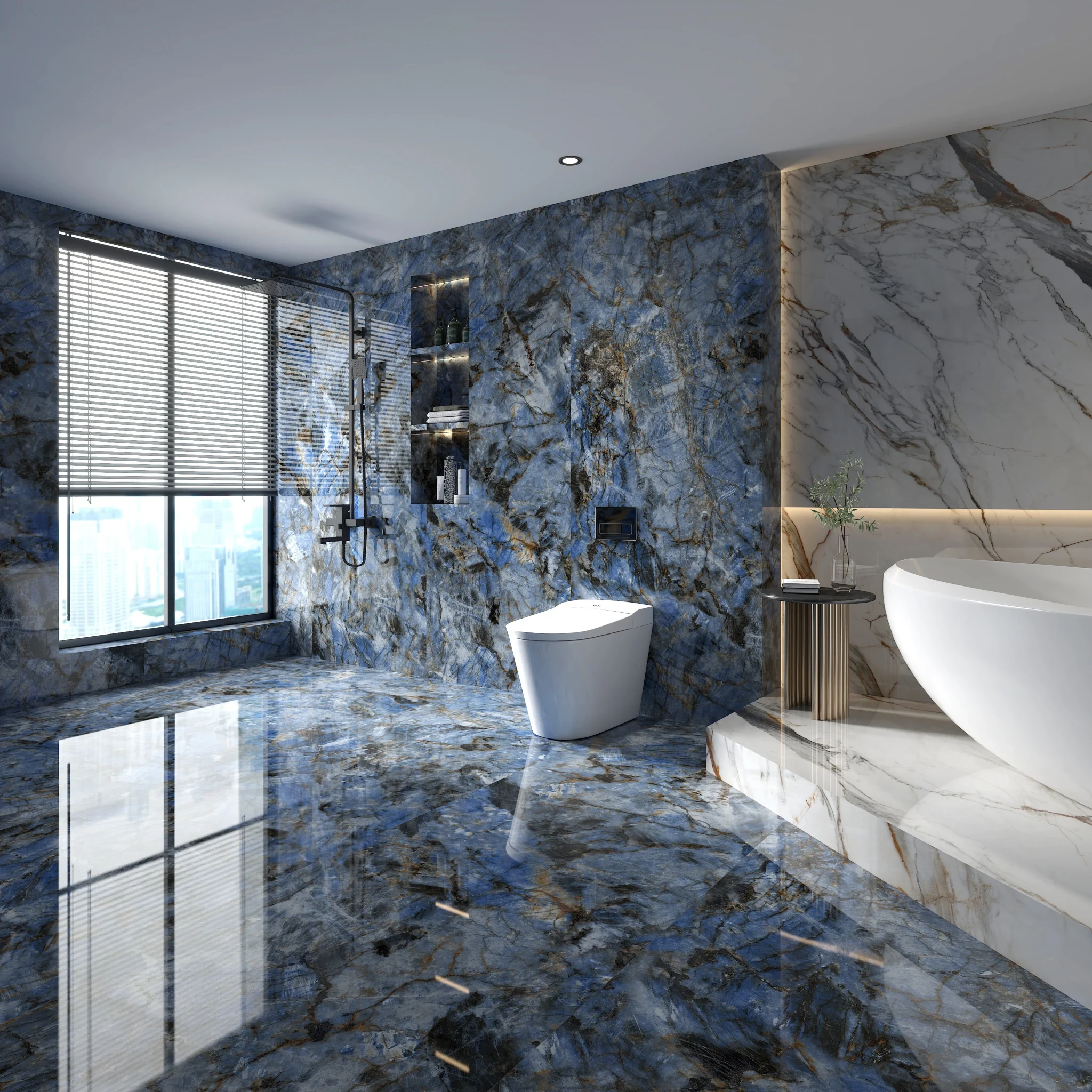 Asense | Asense Interior's Guide to 2025's Best Blue Bathroom Tile Designs