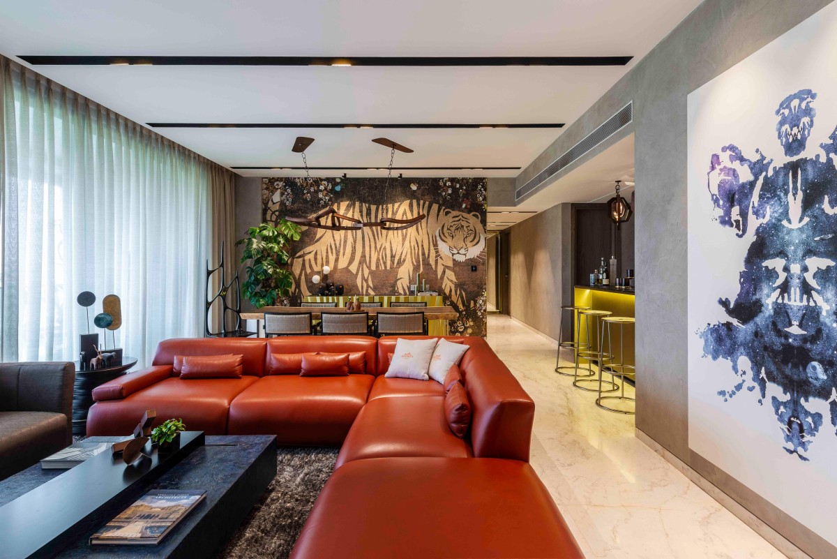 Bachelor Pad by KNS Architects | Bold Bachelor Apartment Interior | Volume Zero