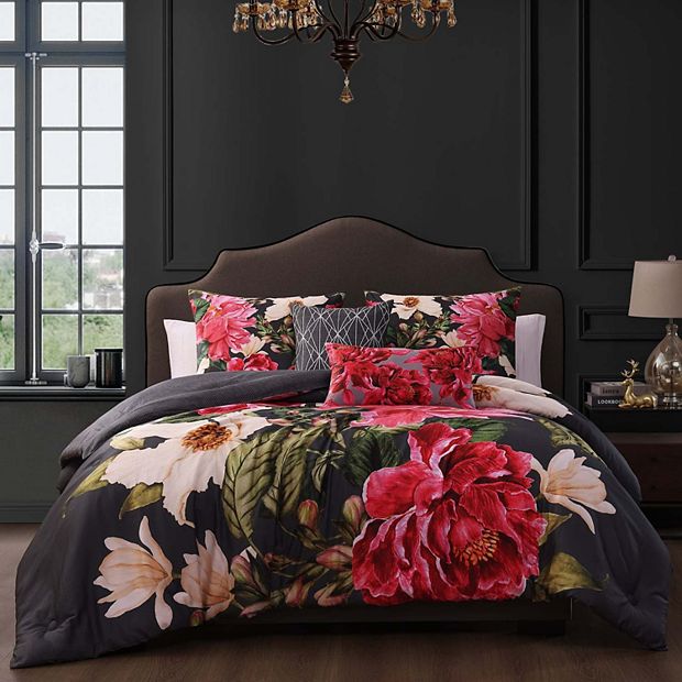 Bebejan Flower Garland 5 Piece Reversible Comforter Set, King