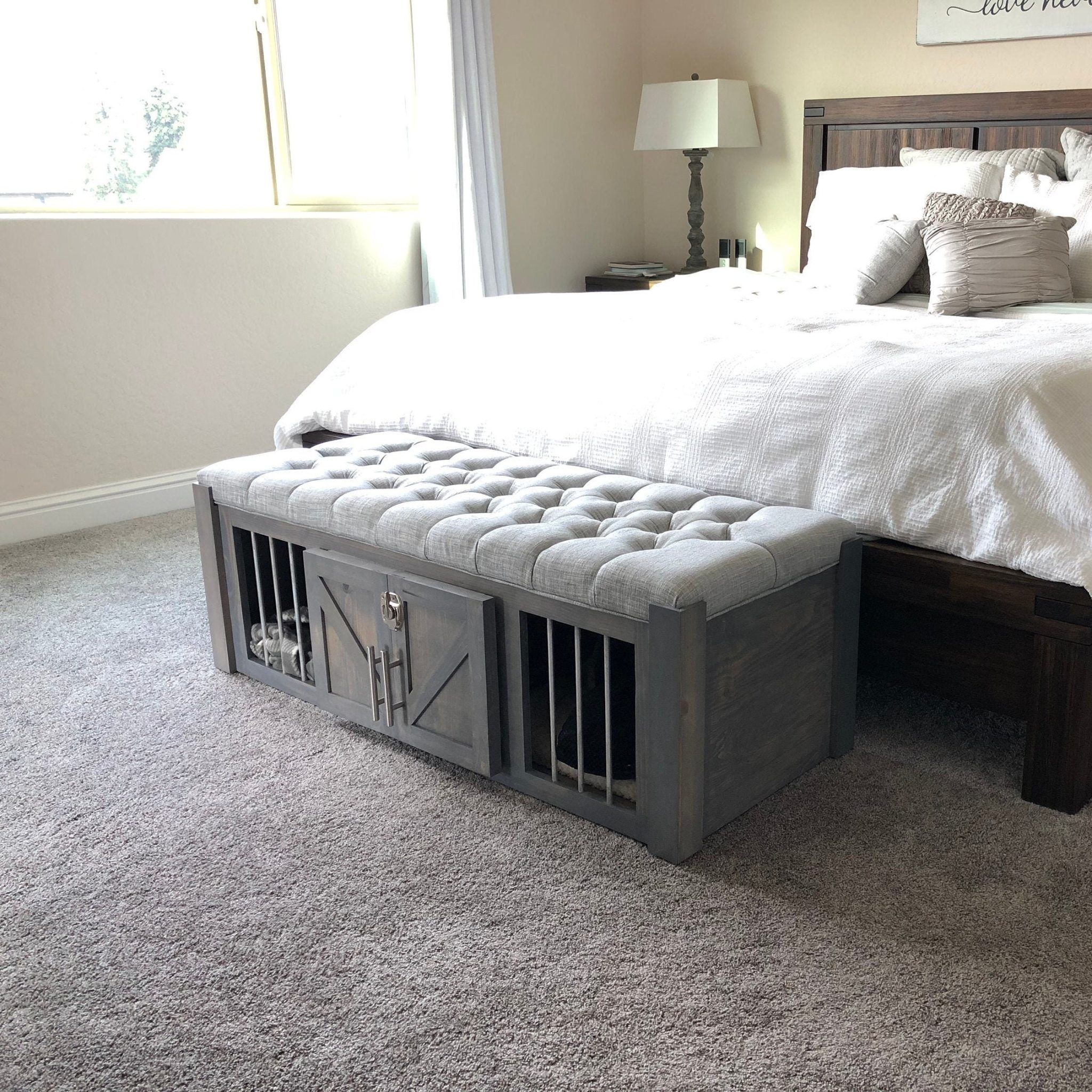 Crate Ideas Dog Kennel Bench FUFU&GAGA Wooden Bed End Bench Dog Crate, Dog Kennel Indoor Modern