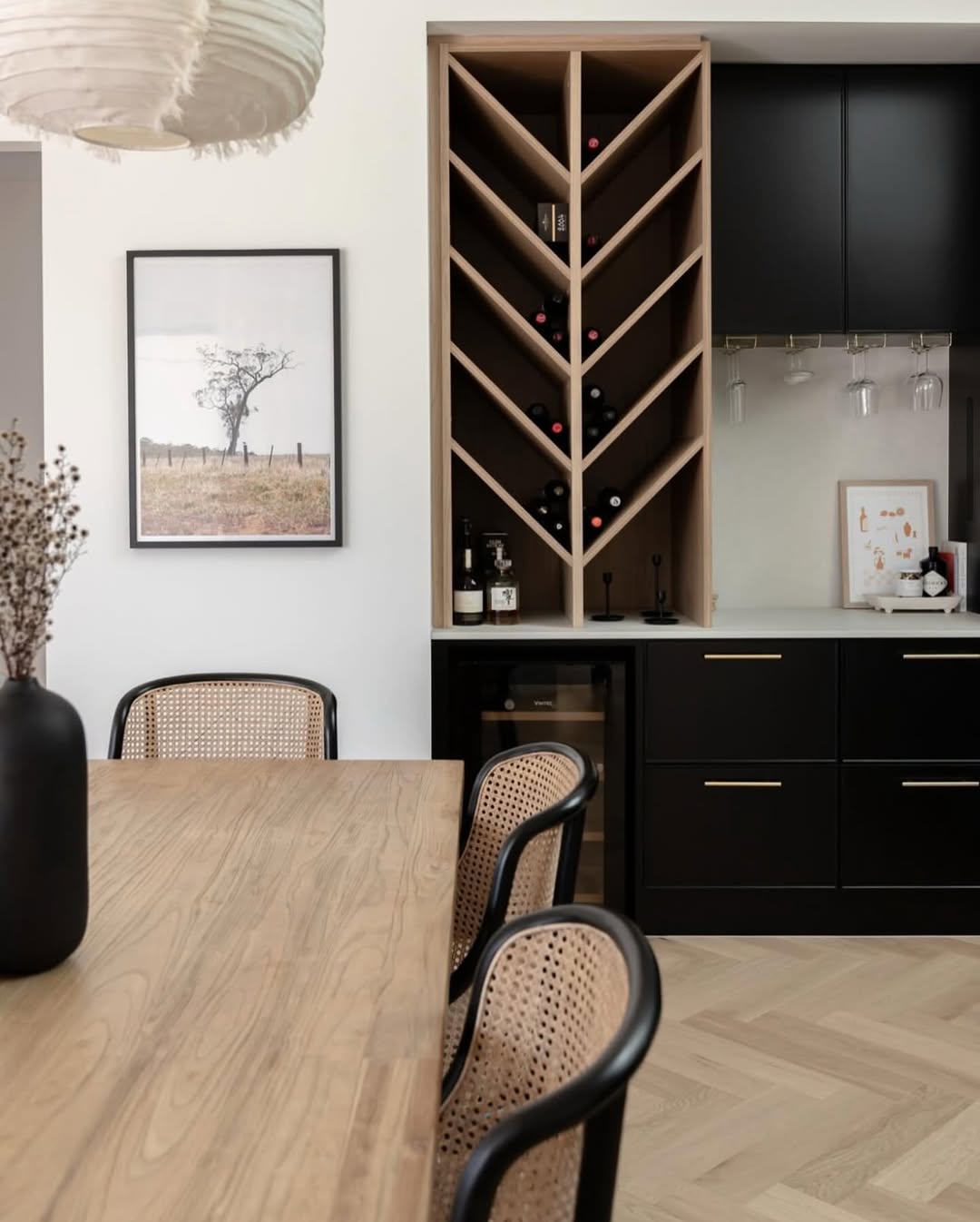 Dining Room Built In Wine Shelves Custom Refrigerated Wine Cabinet – North Shore Modern Home In