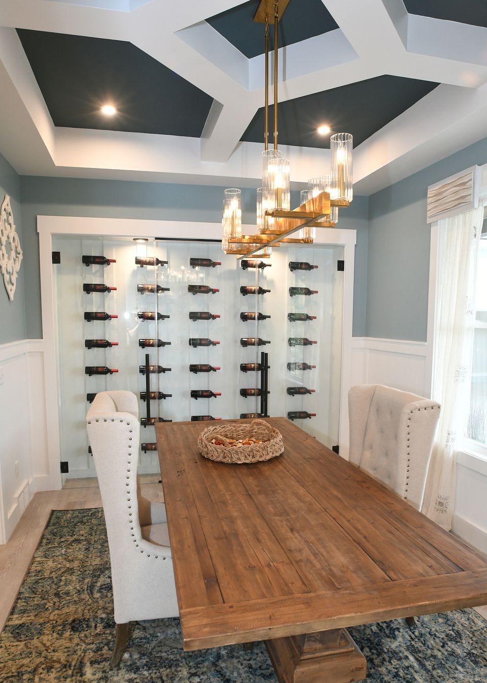 Dining Room Built In Wine Shelves Dining Room Bar With Built In Wine Cooler Brooklyn Solid