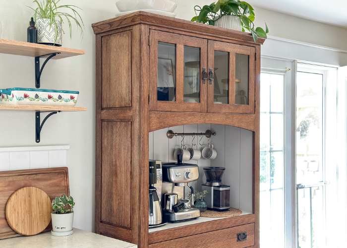DIY Coffee Bar Cabinet from a FB Marketplace Hutch | Tylynn M
