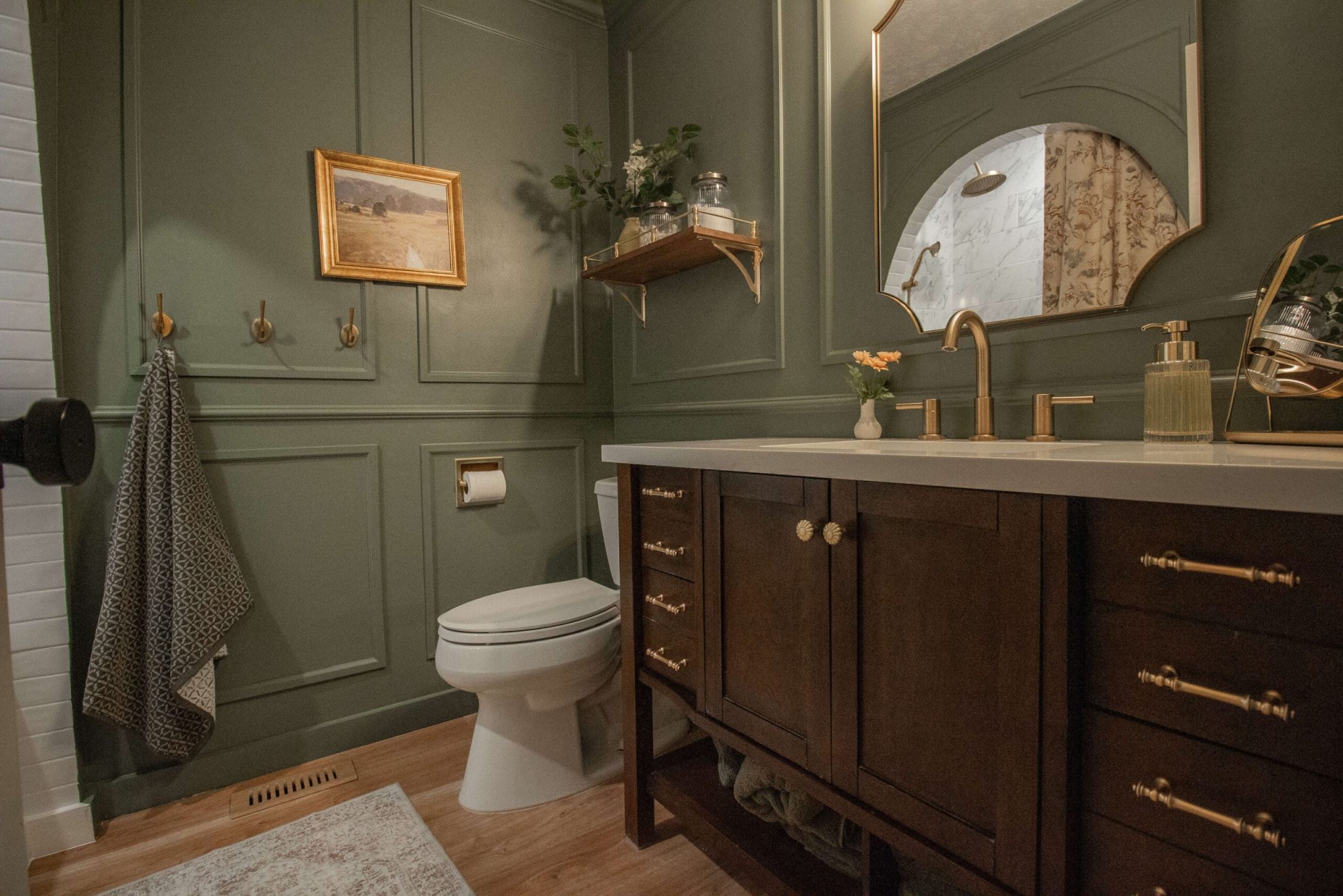 DIY Dark Green Bathroom Remodel: Complete Guide | Crystel Montenegro Home