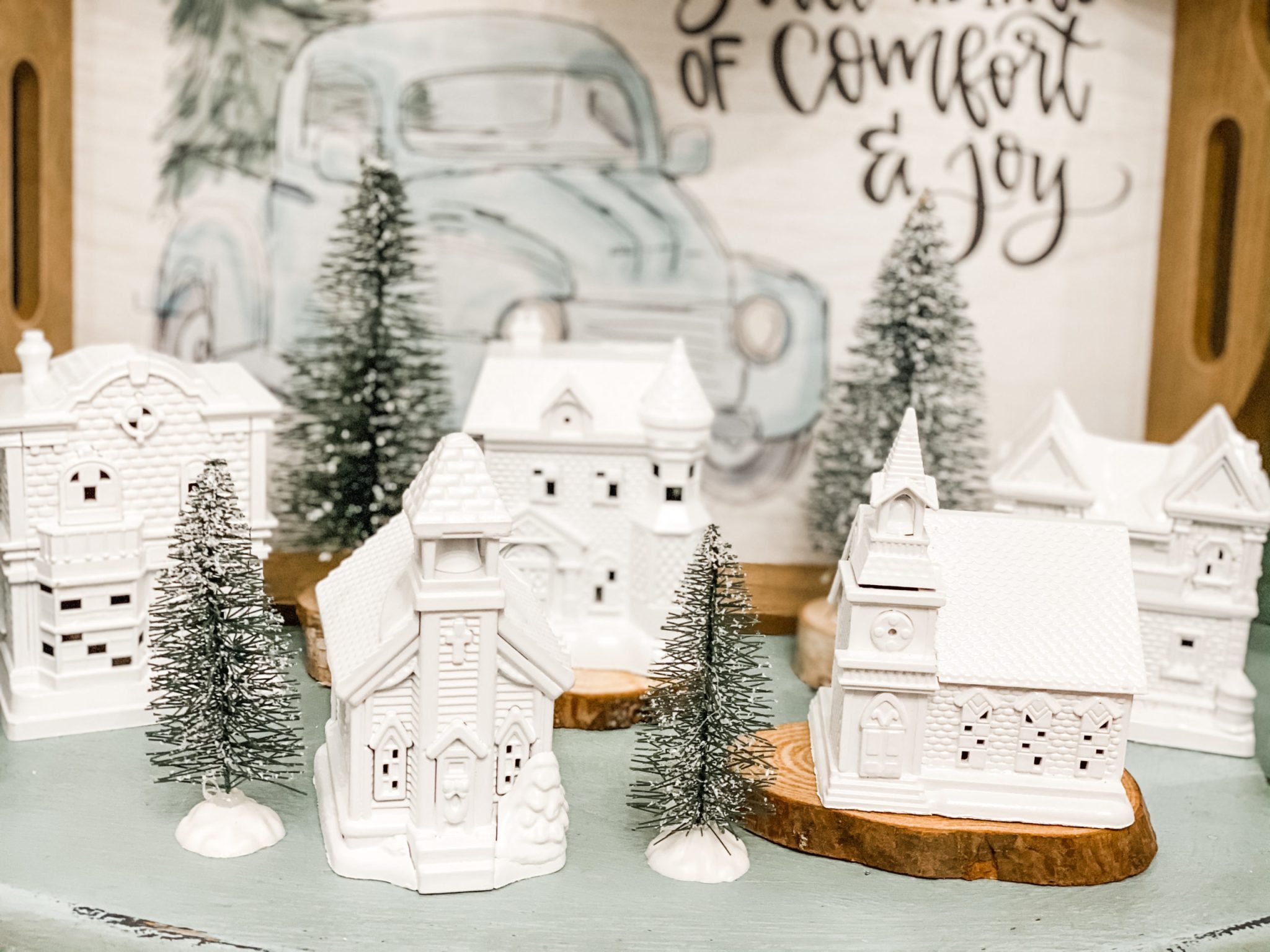 dollar-tree-christmas-village-makeover1 - Re-Fabbed