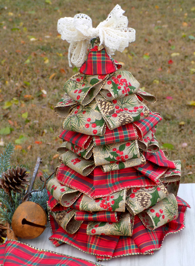 Dollar Tree DIY Funnel Ribbon Christmas Tree Tutorial One Savvy Mom onesavvymom blog NYC 3 - Re-Fabbed