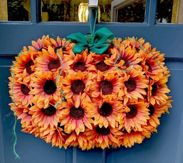 Dollar Tree Sunflower Pumpkin Wreath – Home and Garden