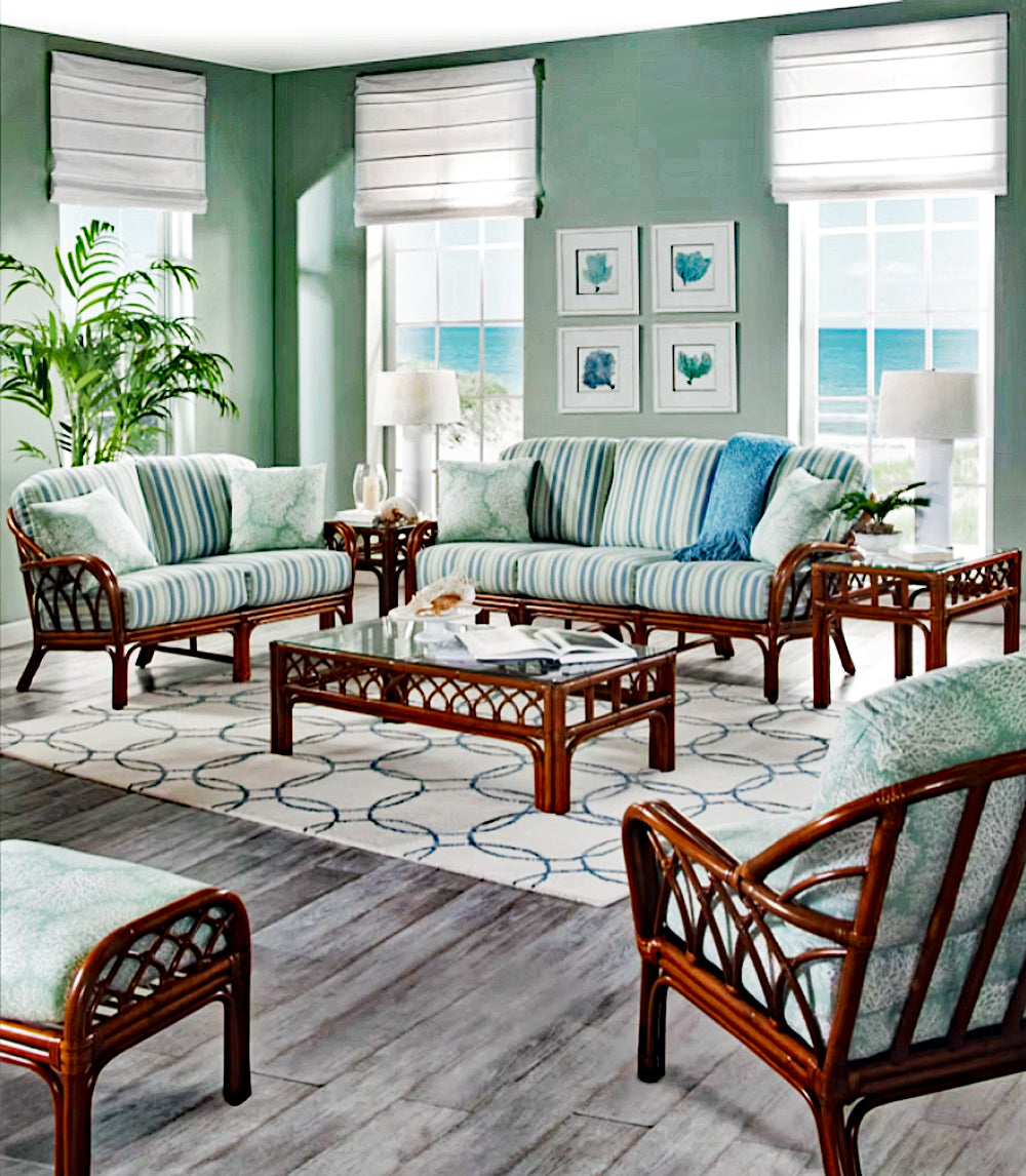 Edgewater Rattan 5 Pc Living Room Set – Stylish & Coastal