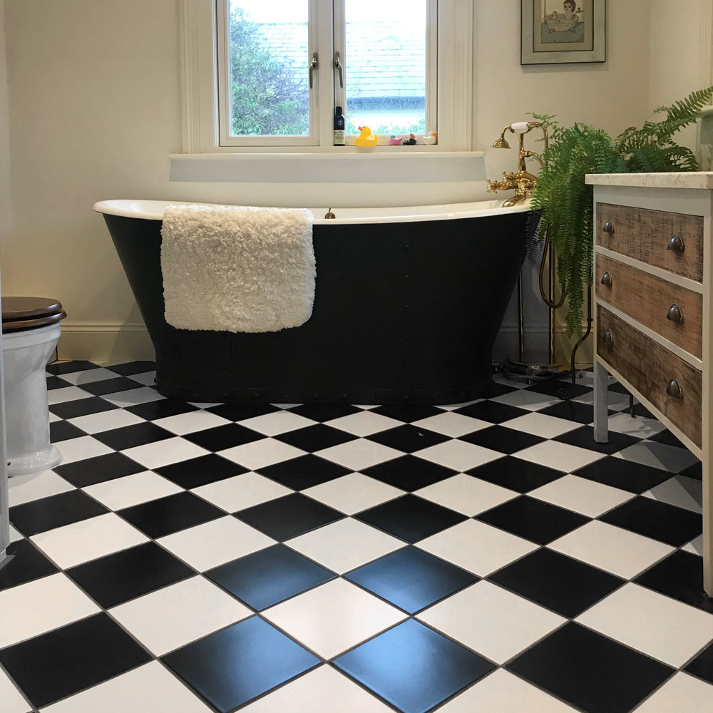 Francisca's Chequered Bathroom Floor - Spellbound Tiles - Walls and Floors