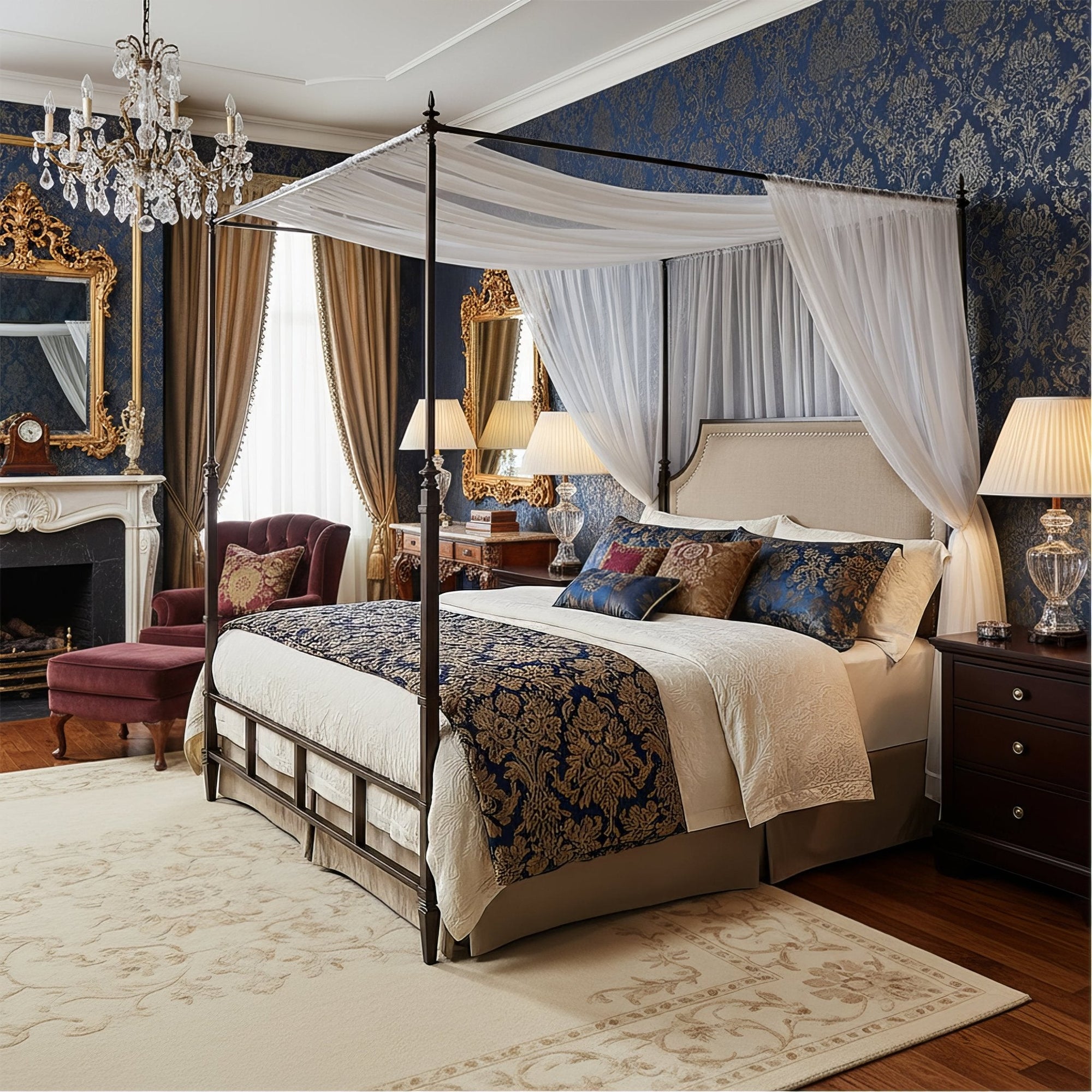 French Metal Canopy Bed, Queen – EGA HOME