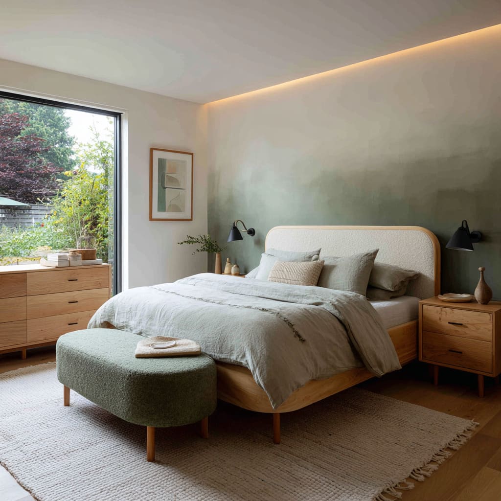 Green Accent Wall Bedroom Ideas with Stylish Finishes | FH