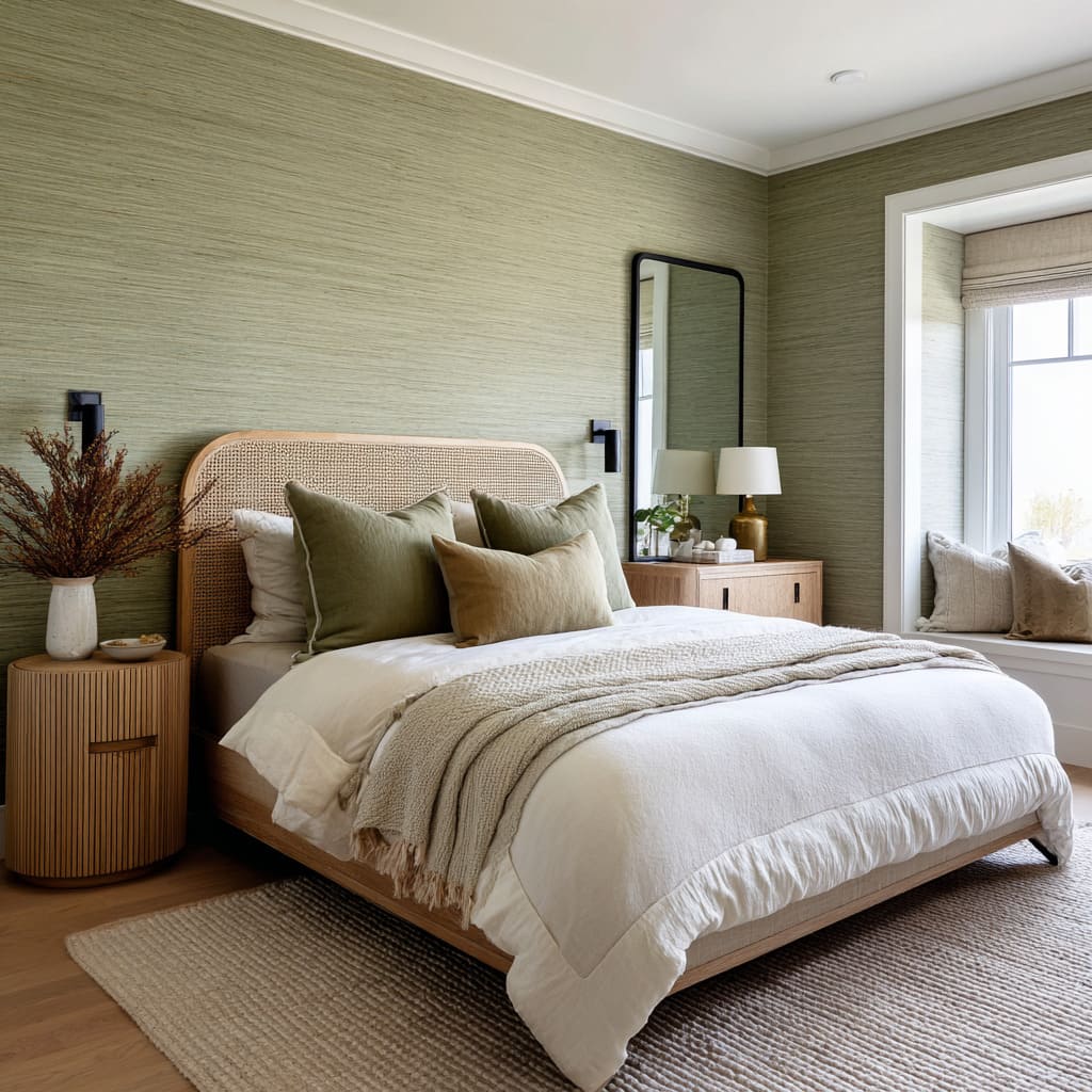 Green Accent Wall Bedroom Ideas with Stylish Finishes | FH