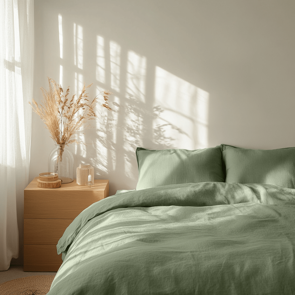 Green Bedding - 100% Natural Washed Linen