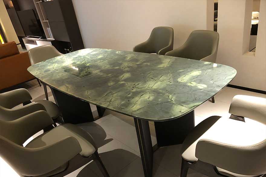 Green Marble Dining Table Marvin | bmscasa