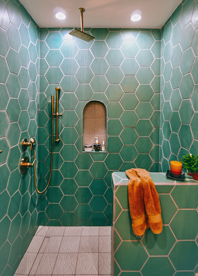 Green Shower Tile Is One Bathroom Trend We Can Definitely Get Behind