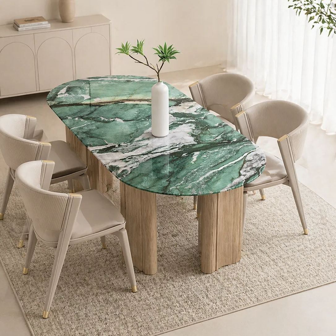 Marbella Natural Marble Dining Table-LUX CASA – LUXCASA
