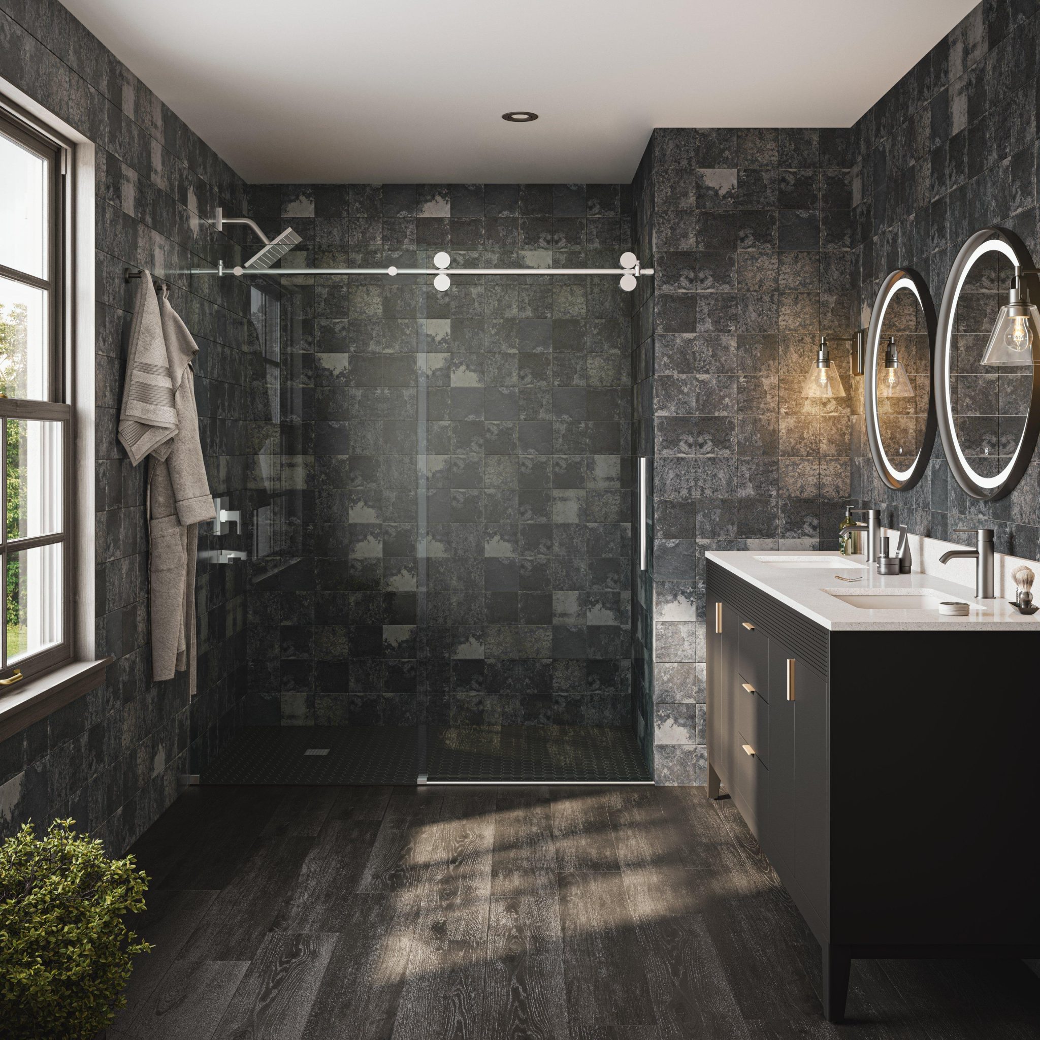 Matte 2 in. Black Hexagon Porcelain Mosaic Tile | Floor and Decor
