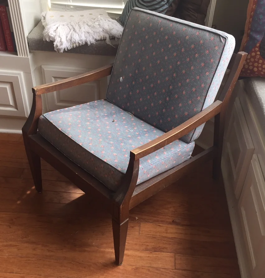 Mid Century Chair Makeover and the trick to sewing vinyl! — Beckwith's Treasures