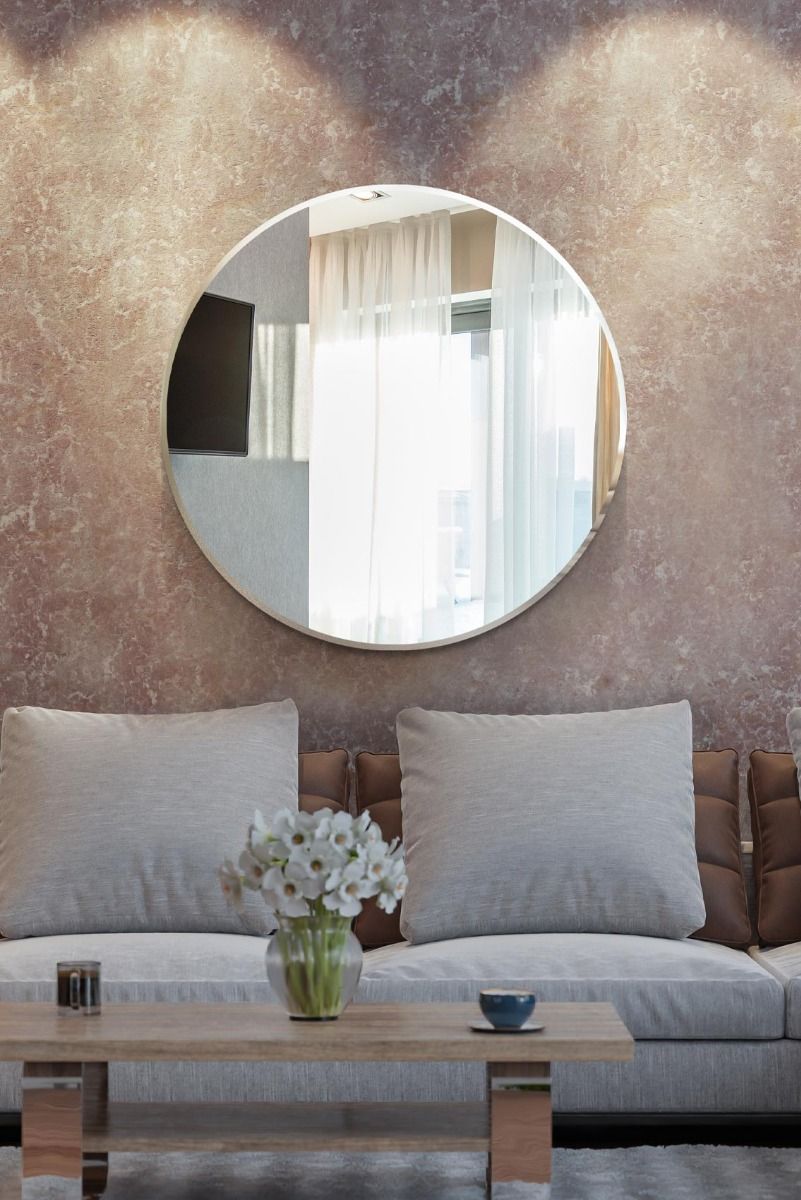 Mirror Outlet has the largest range of Round Mirrors including Large Modern Round Venetian All Glass Wall Mirror 3Ft7 110cm