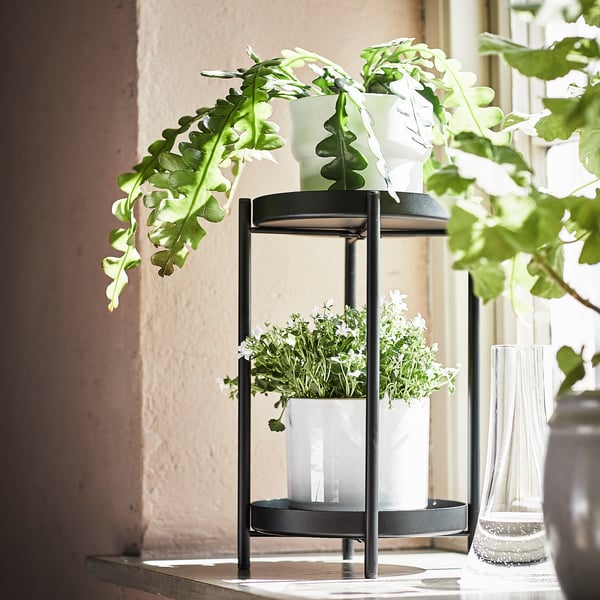 OLIVBLAD Plant stand - indoor/outdoor black 13 ¾ '