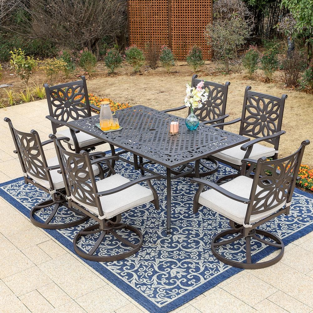 Outdoor Dining Set Aluminum Patio Seating Sets Modern Waterproof Cast Aluminum Furniture Bistro Sets Metal Patio
