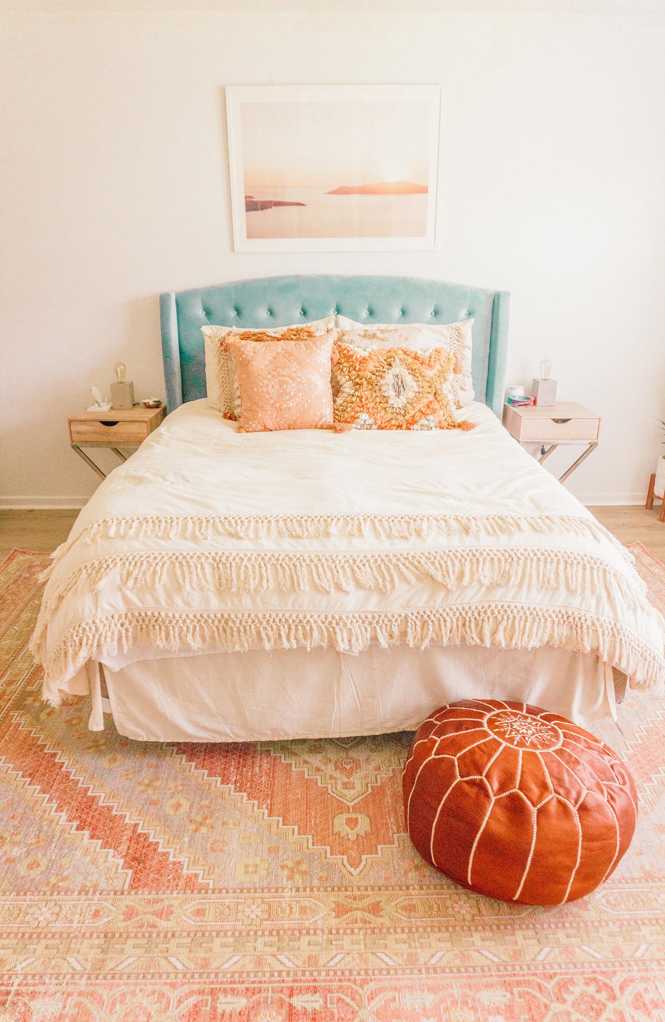 Peach Bohemian Master Bedroom Makeover - Abby Saylor Armbruster