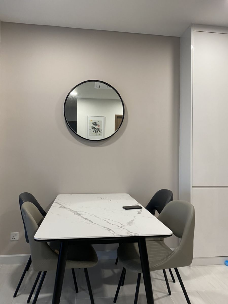 ROUND BLACK FRAME MIRROR WALL DECORATE DINING ROOM