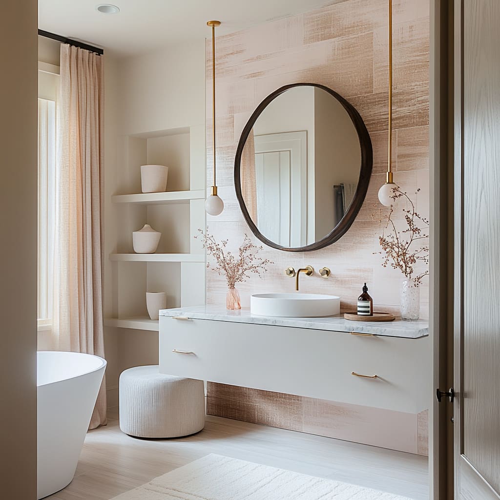 Rustic-Modern Bathroom Design: Natural Elements & Neutrals