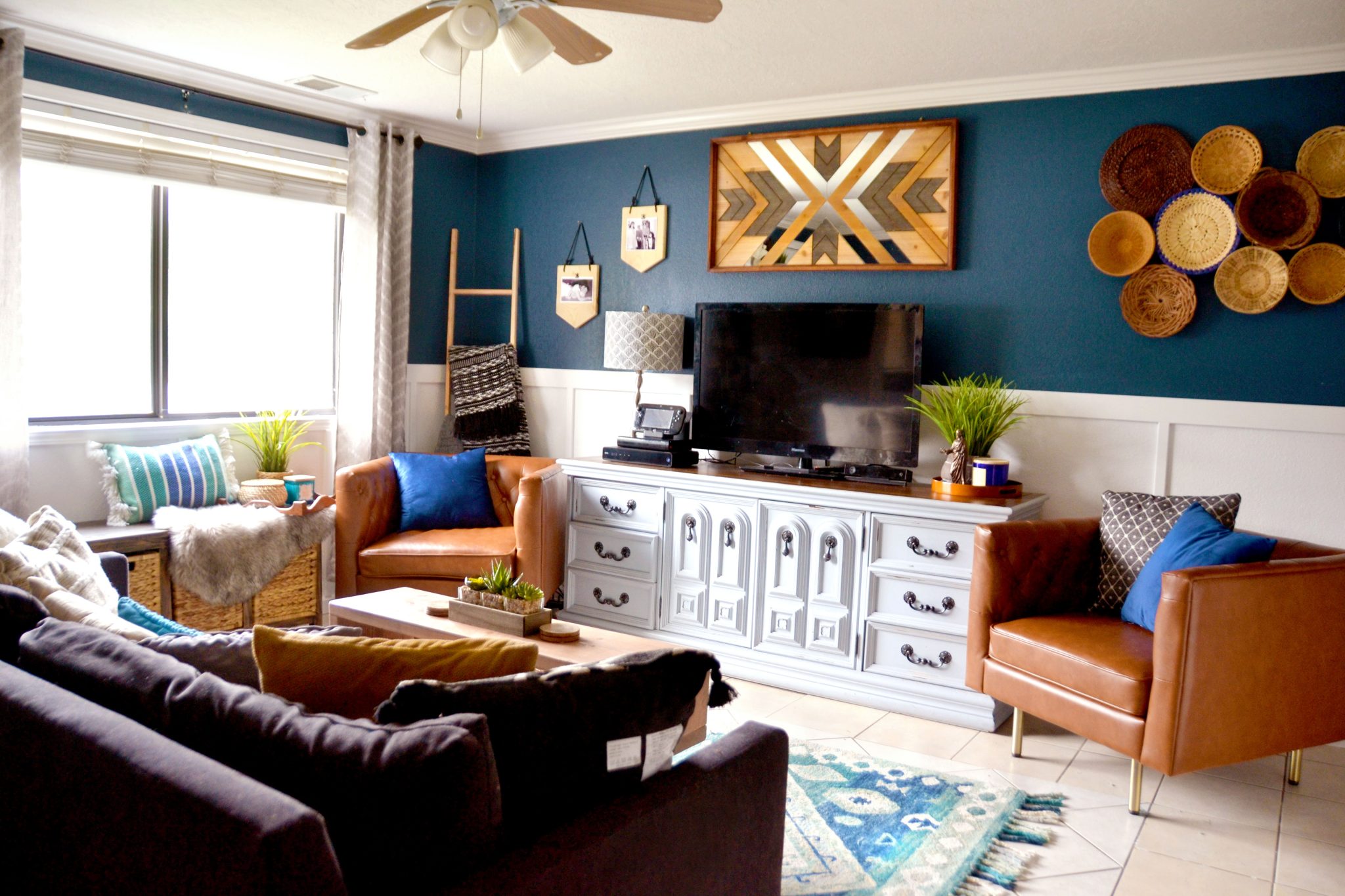 Sophisticated Boho Bachelor Pad (Living Room Decor On A Budget) – House of Pixel Dust