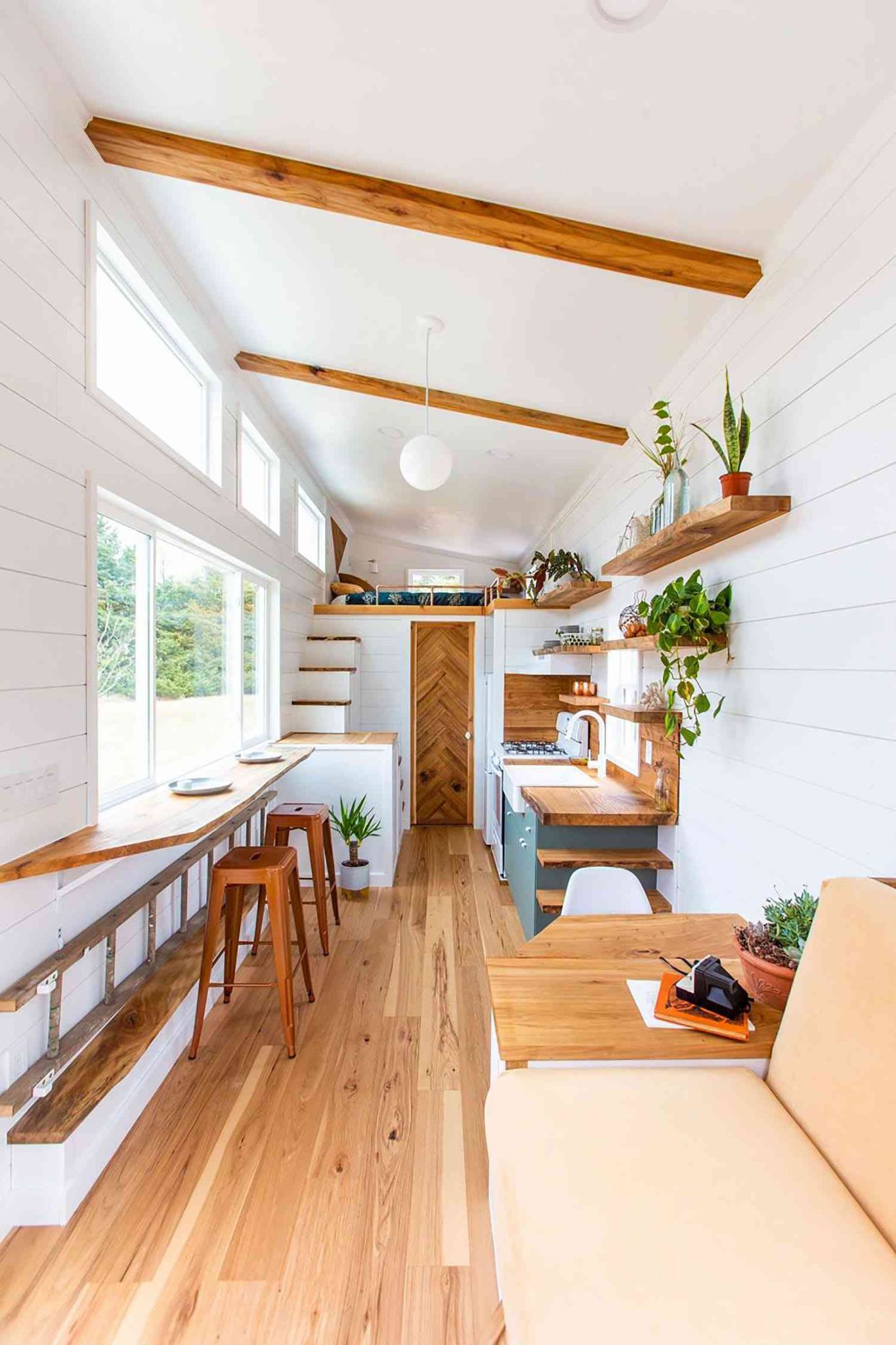 Space-Saving Staircase in Sycamore Tiny House