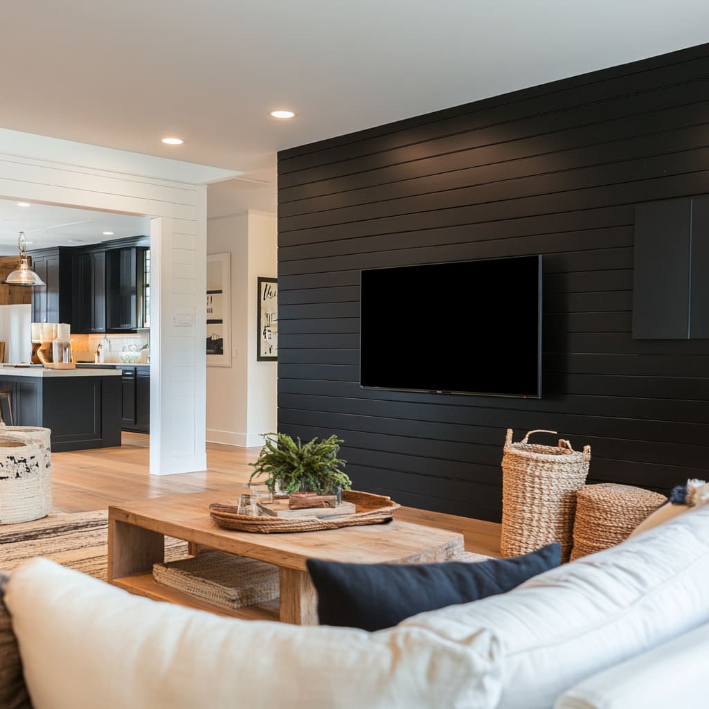 Stunning Black Accent Wall Ideas for Your Living Room |