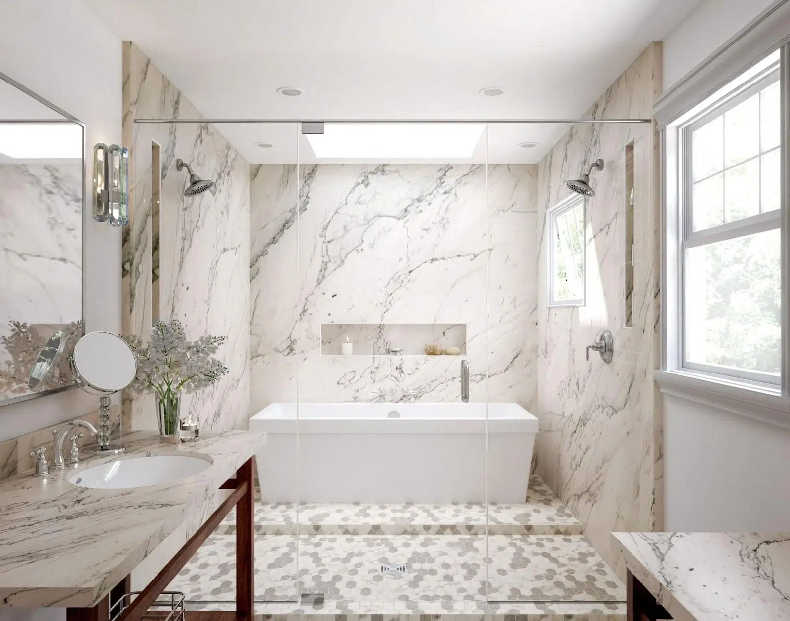 The Benefits of Large-Format Porcelain Shower Walls Over Traditional Tiles - Granite Countertops in Wisconsin | AMC Countertops