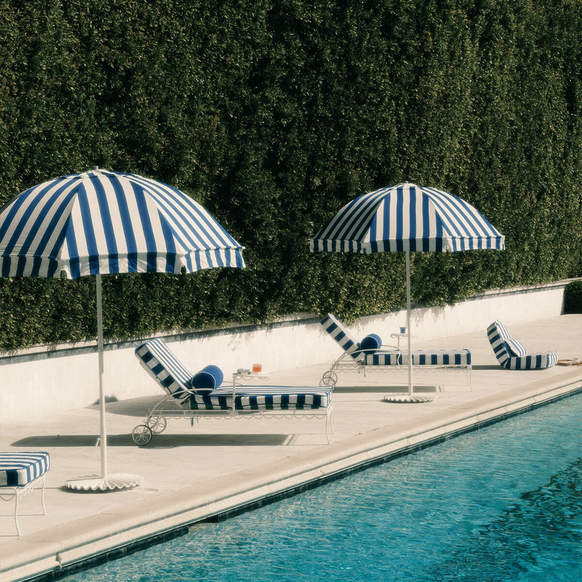 The Patio Umbrella - Crew Mediterranean Blue Stripe | Business & Pleasure Co Aus
