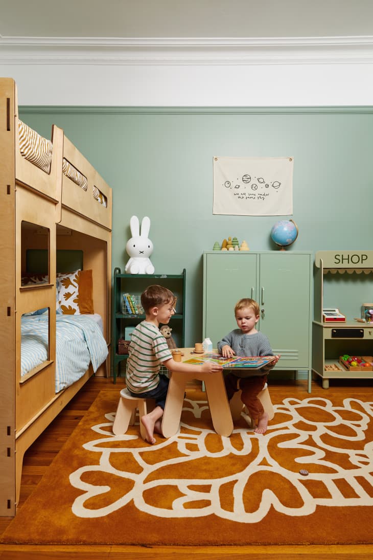 This Green Kids' Bedroom Has a Great Storage Idea | Cubby