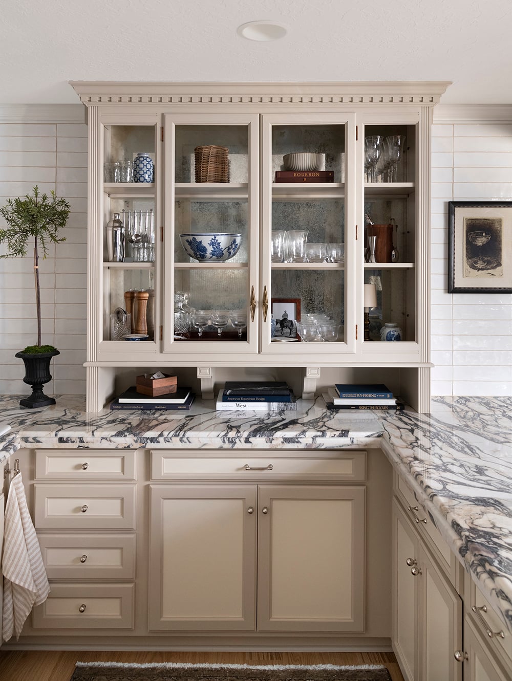 Vintage Hutch Transformation... Our Built-In Bar Cabinet