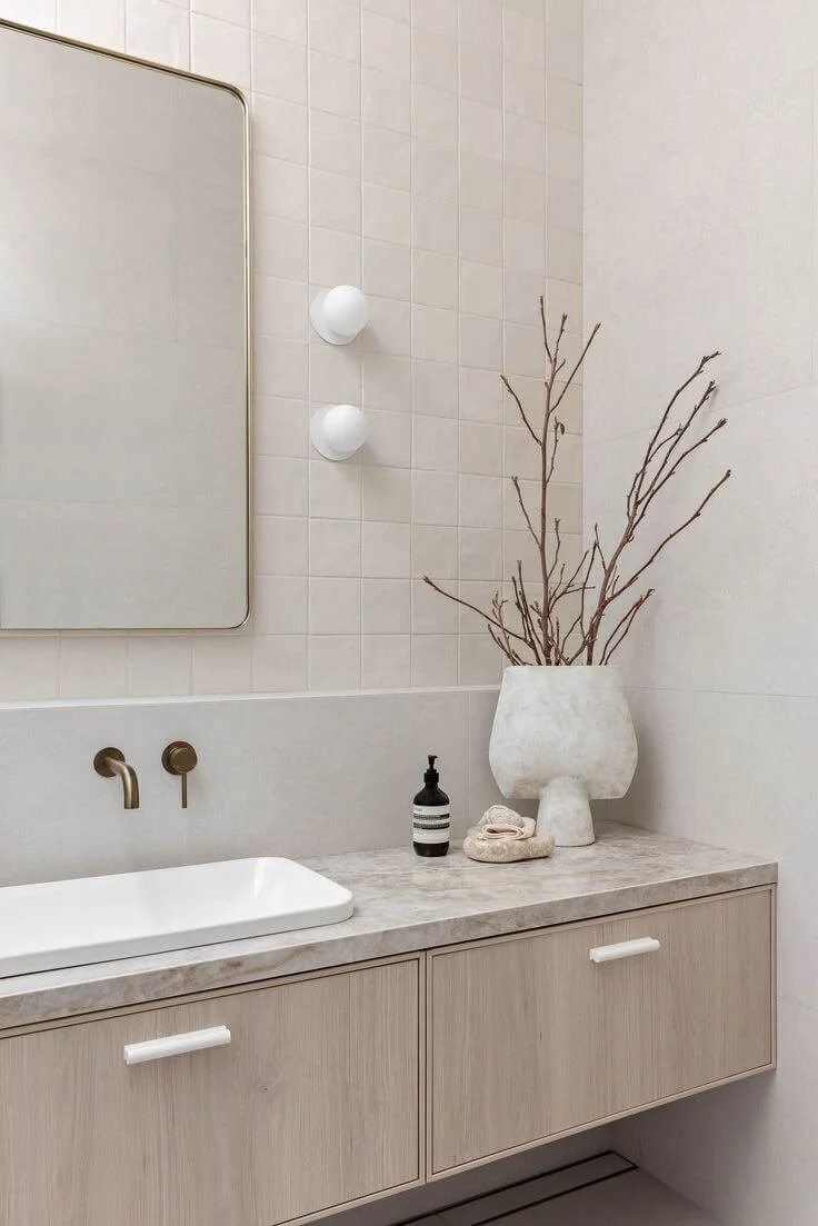 Warm Up Your Bathroom Renovation in 5 Easy Steps | Bathroom Wall Panelling | Timber Vanity | Lights | Zephyr and Stone