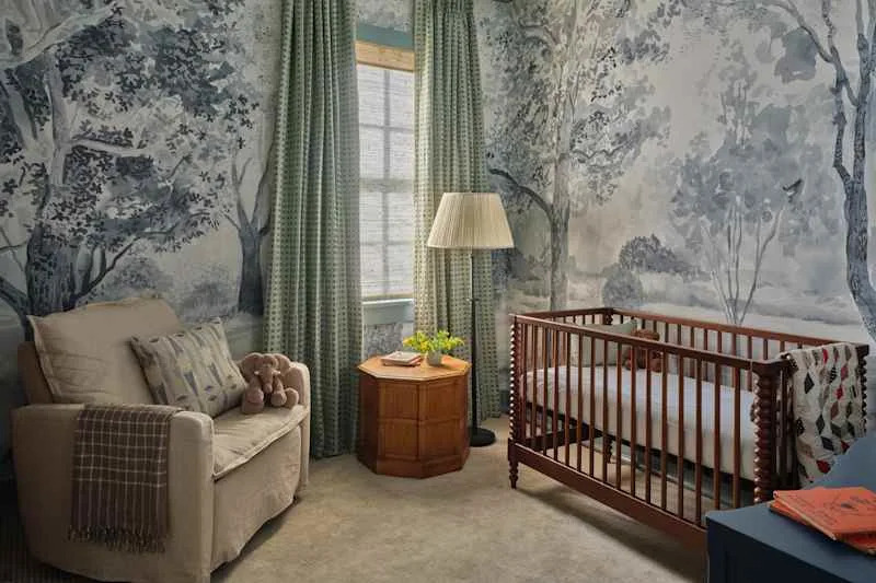 Whimsical Mural Wallpaper Makes This Nursery Feel 'Calm and Cocoon-Like,' but Not 'Overly Sweet' - Yahoo Life UK