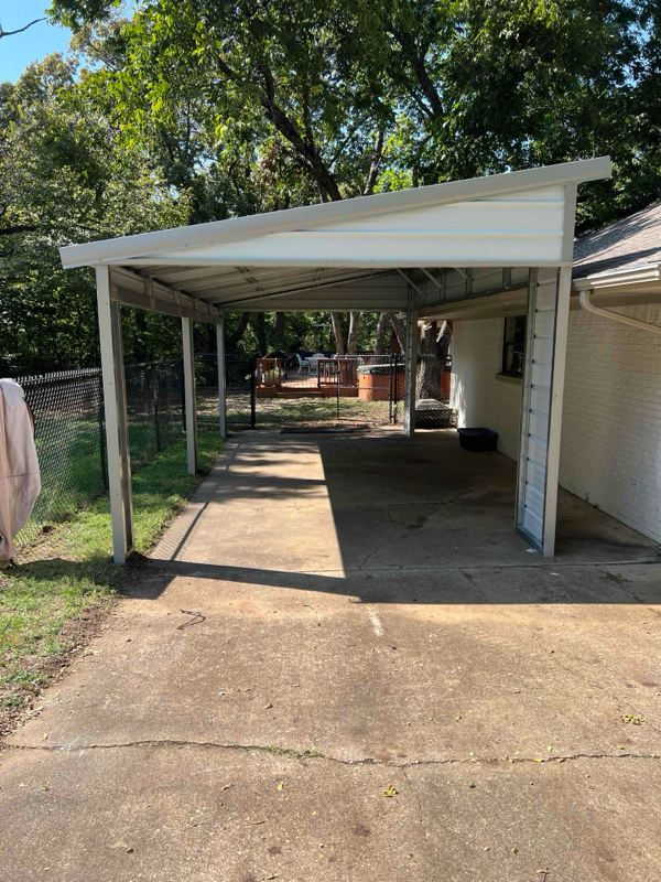 12x25x8-10 Single Slope Metal Carport Building - Branson Portable Buildings & More
