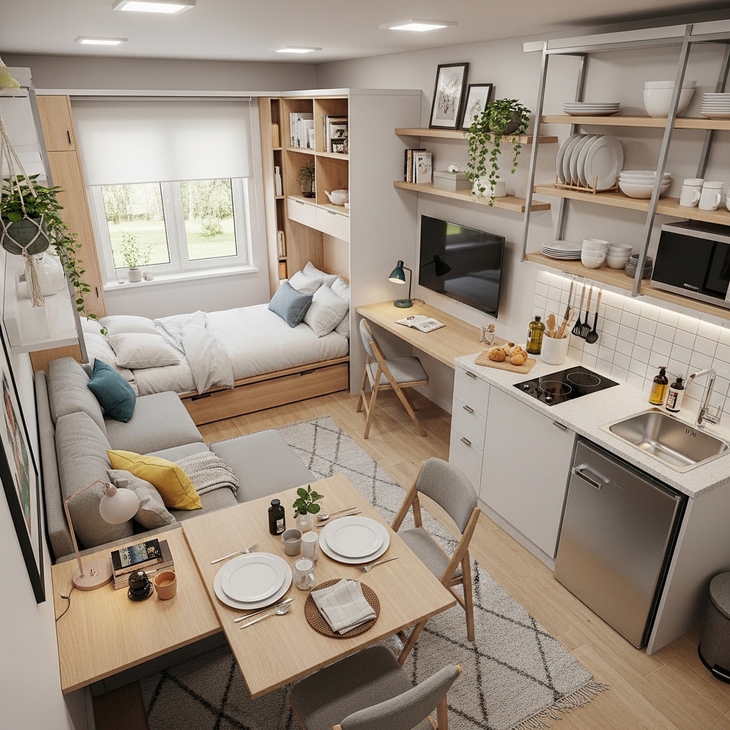 15 Best Tiny Apartment Ideas That Solve Space Problems And Feels Great - Home Decorefiy