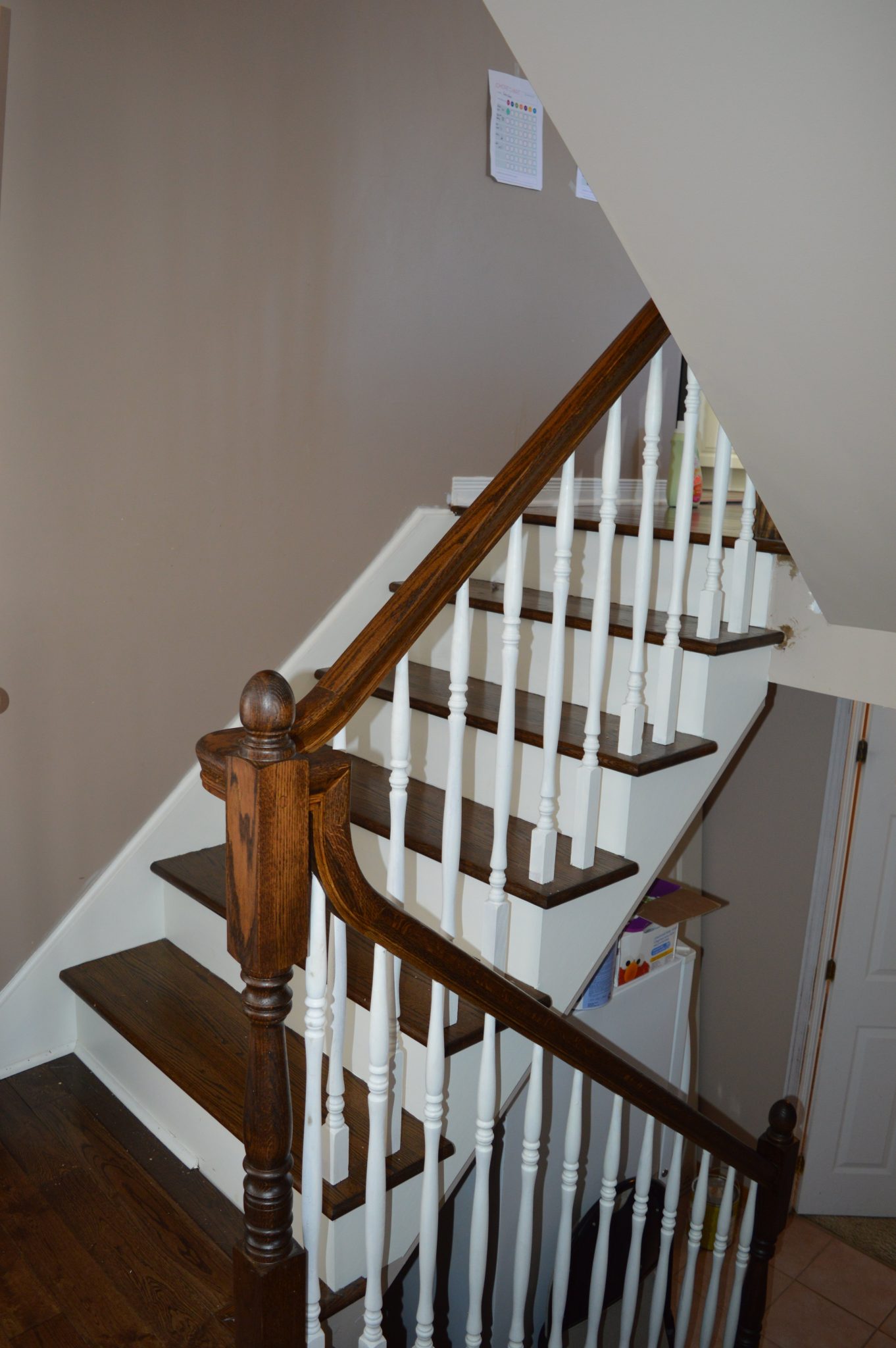 1990s Outdated Oak Staircase Makeover - The Vanderveen House