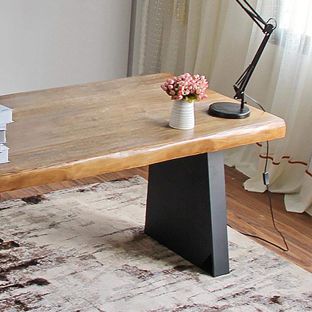 63' Industrial Rectangular Home Office Desk Sturdy Pine Wood Computer – WEHOMZ