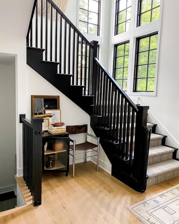 9 Black Stair Railing Ideas Inspiring Drama in Our Foyer - Bless'er House