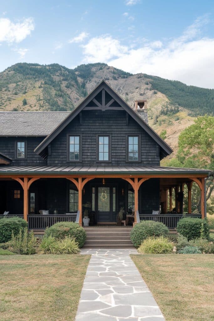 A Guide to Black Painted House With Wood Trim | Exterior Painters