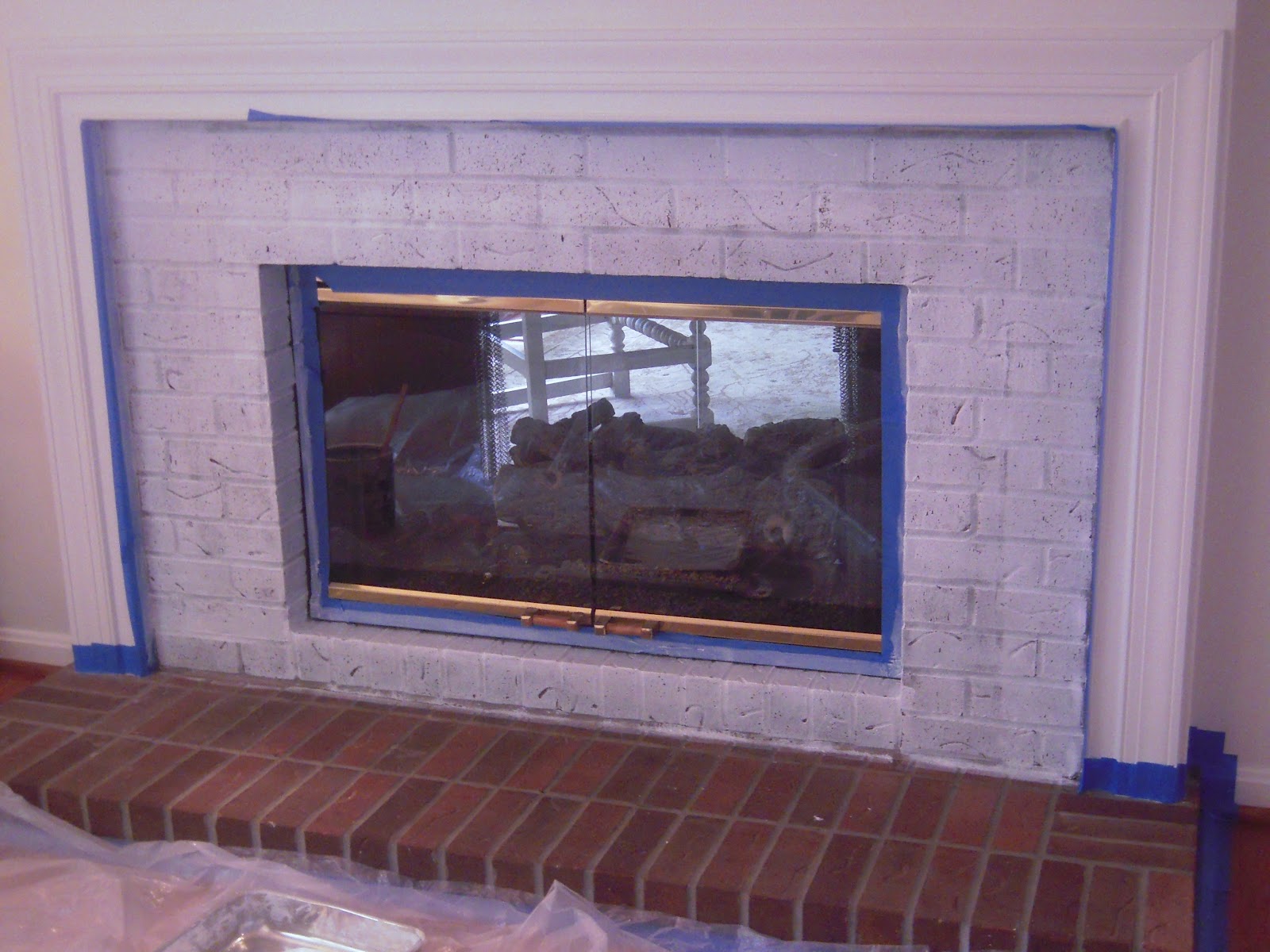 Acanthus and Acorn: Fireplace Makeover: Adding Style With Painted Brick and A New Mantel!