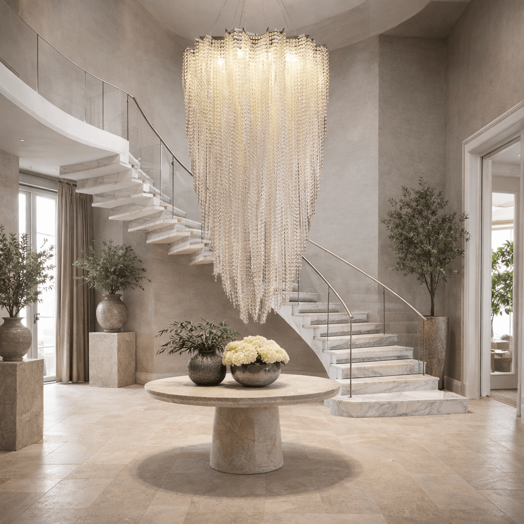 Alleri Modern Crystal Staircase Chandelier | Morsale 39' | Premium Modern Chandelier