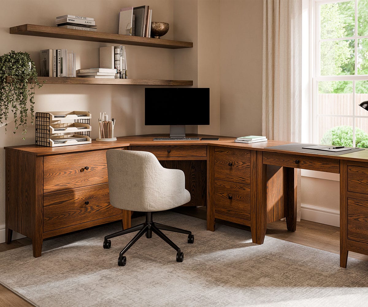 Ashton Corner Desk Office Collection | Amish Furniture Haus