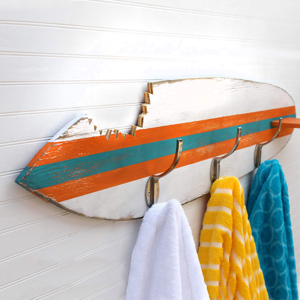 Beach Towel Surfboard Towel Holder Shark Bite Surfboard Towel Hook Bathroom Hook Rack Haven America